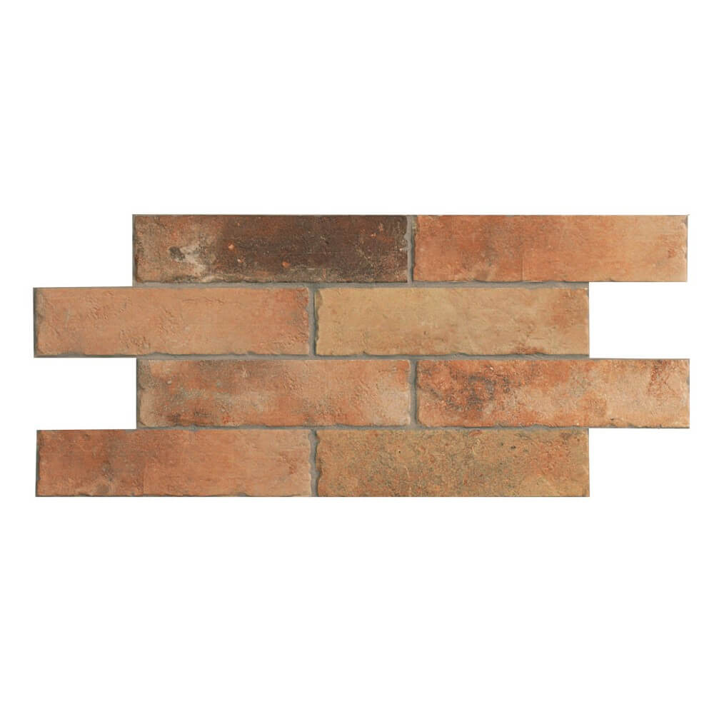 Orange Red Brick Look Subway Porcelain Tile