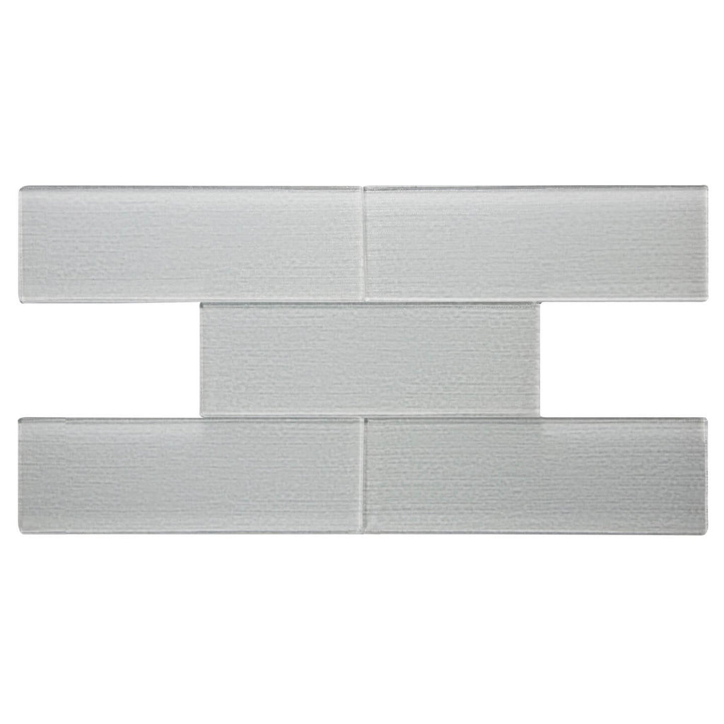 Arrangement of Five Linen White Glass Subway Tiles