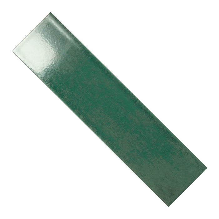 Reality Ceramic 3x12 Subway Wall Tile in Glossy Palm Green