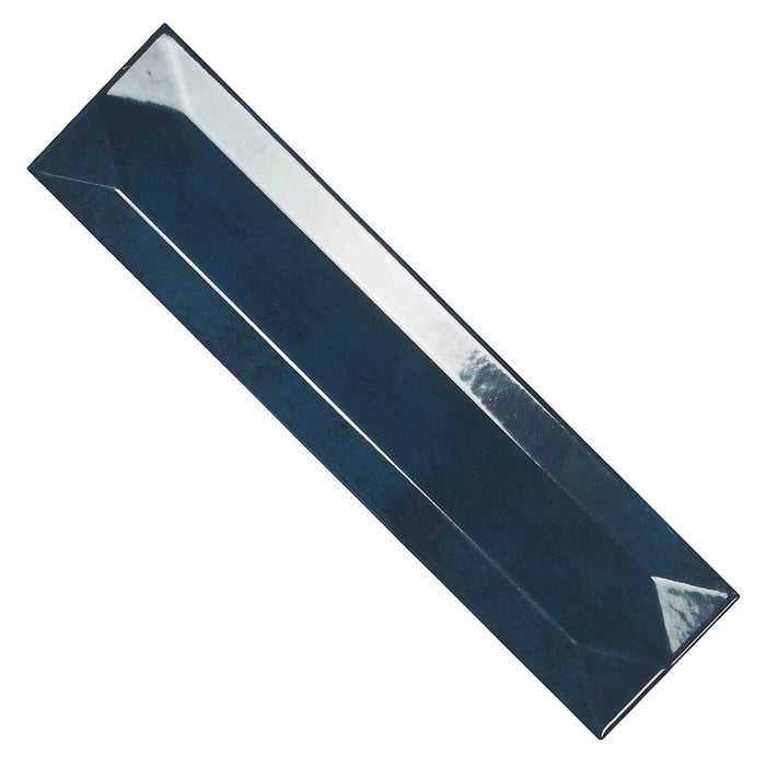 Refraction Ceramic 3D Subway Tile in Glossy River Blue