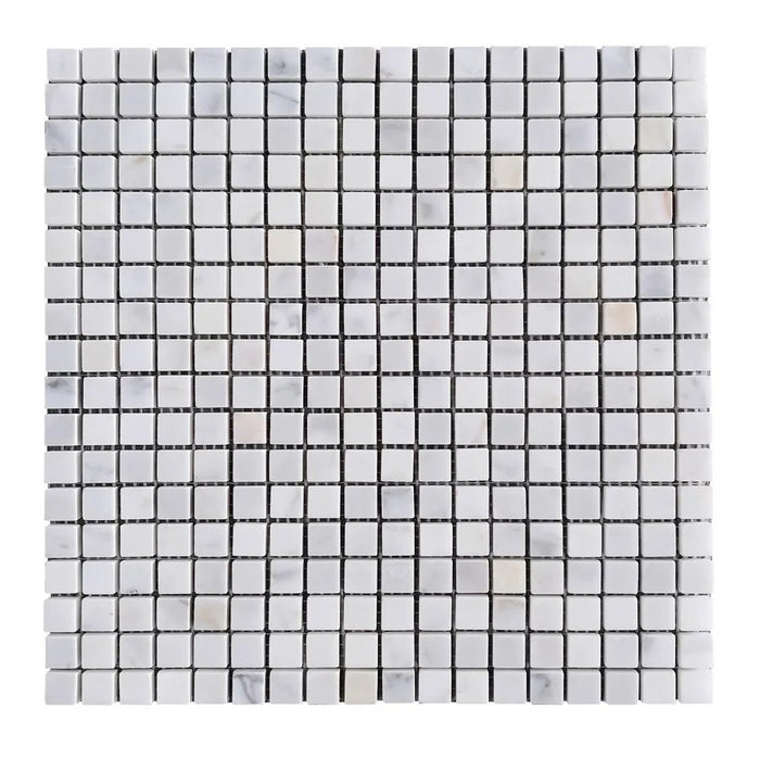 Calacatta Marble Mosaic Tile - 5/8" Squares - Polished