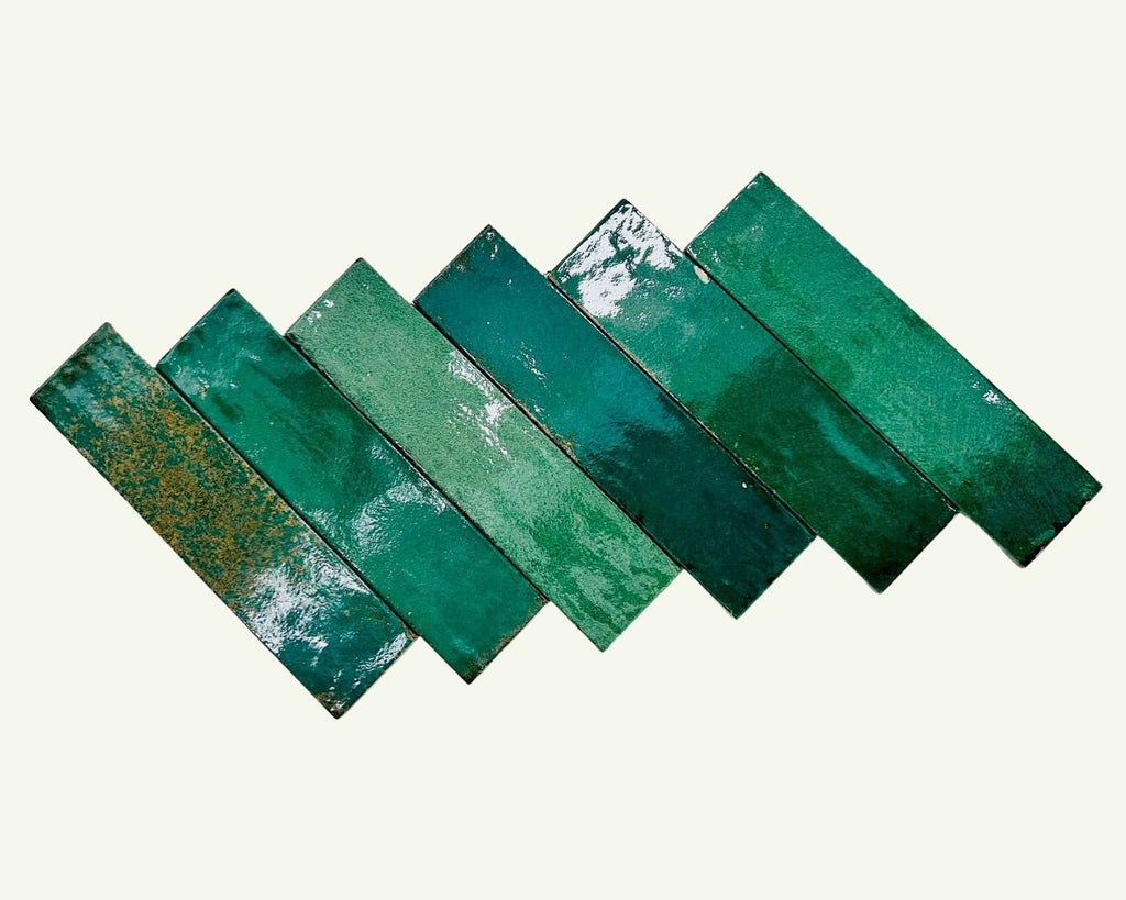 Emerald Green 3x11 Porcelain Distressed Subway Tile