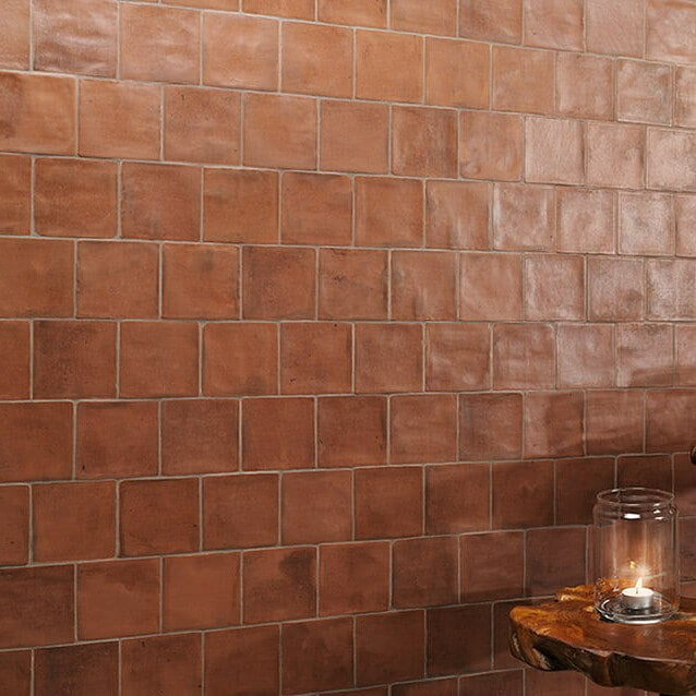 Matte Marsala Red 4x4 Terracotta Ceramic Backsplash Tile