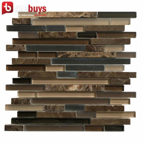 dark-brown-beige-gray-marble-glass-linear-strip-mosaic-wall-tile-982060 ...